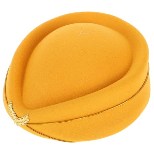 BRIGHTFUFU Eleganter Filzhut für Stewardessen Verstellbarer Damen Hut Kostüm Hut für Halloween und Cosplay Bequemes und Stilvolles Accessoire für Frauen für Bühnenauftritte und BRIGHTFUFU Eleganter Filzhut für Stewardessen Verstellbarer Damen Hut Kostüm Hut für Halloween und Cosplay Bequemes und Stilvolles Accessoire für Frauen für Bühnenauftritte und von BRIGHTFUFU