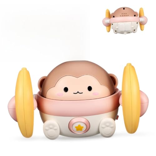 BRIGHTFUFU Elektrisches Krabbelspielzeug AFFE mit Licht und Musik Interaktives Babyspielzeug Ab Monate Motorische durch Krabbelnde Bewegung Batteriebetrieben Robustes Kunststoffspielzeug von BRIGHTFUFU
