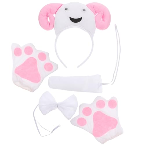 BRIGHTFUFU Flauschiges Schaf-stirnband Und -set Für Weihnachts-cosplay – Niedliche Tierkostüm-accessoires Für Und Erwachsene, Geeignet Für Halloween, Partys Und von BRIGHTFUFU