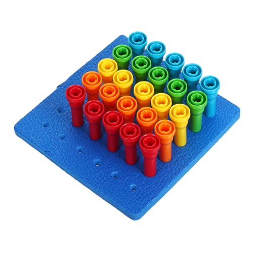 BRIGHTFUFU Frühförderspielzeug Peg Board Spielset mit Bunten Pilz Pins aus Robustem Kunststoff Fördert Farbsortierung Zählen und Feinmotorik für Kleinkinder Geeignet für Familienzeit und BRIGHTFUFU Frühförderspielzeug Peg Board Spielset mit Bunten Pilz Pins aus Robustem Kunststoff Fördert Farbsortierung Zählen und Feinmotorik für Kleinkinder Geeignet für Familienzeit und von BRIGHTFUFU