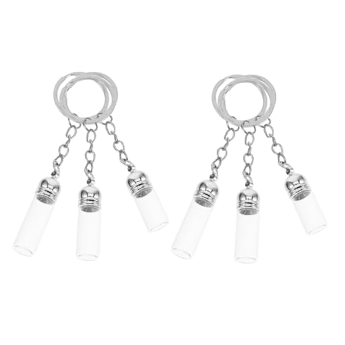 BRIGHTFUFU Marmorflasche Schlüsselanhänger Parfümflasche Leeres Vorratsglas Schlüsselanhänger Glasfläschchen Charms von BRIGHTFUFU