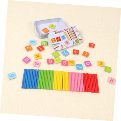 BRIGHTFUFU Holz Zählstäbchen Pädagogisches Rechenspielzeug für Farbenfrohe Glatte Holzstäbe Rechenfähigkeiten Montessori Mathe Lernhilfe für Vorschule und Grundschule von BRIGHTFUFU