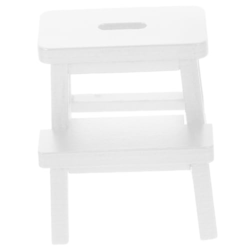 BRIGHTFUFU Miniatur-hocker Aus Holz Doppelstöckig Wohnzimmer-Accessoire Puppenhaus Mini-möbel Weiß Für Miniatur-Szene Und - von BRIGHTFUFU