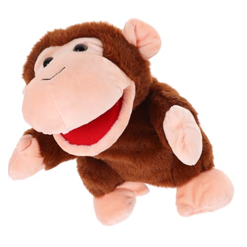 BRIGHTFUFU Interaktive Plüsch Handpuppe AFFE aus Weichem Material Erzählbares Tier Handspielzeug für Fördert Kreativität Sprachentwicklung und Emotionale Kommunikation von BRIGHTFUFU