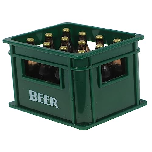 BRIGHTFUFU Kasten Mini-bierimitat Süßigkeiten-dekor Mini-weinflaschen Mini-zubehör Miniatur-weinflasche Puppenstubenbier Mit Körbchen Bierkegerator Miniaturdekoration DIY Baby Harz Puppenhaus von BRIGHTFUFU