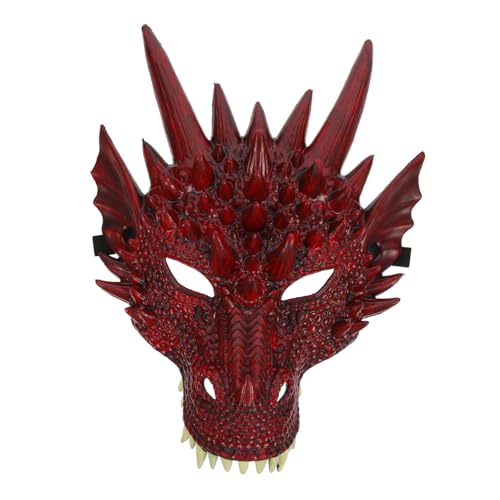 BRIGHTFUFU Drachenmaske Für Cosplay Tierische Maske Für Erwachsene Für Karneval Halloween Maskenbälle Und Festlichkeiten Elastisch Und Vielseitig Einsetzbar Rote Rp Aufblasmaske Für BRIGHTFUFU Drachenmaske Für Cosplay Tierische Maske Für Erwachsene Für Karneval Halloween Maskenbälle Und Festlichkeiten Elastisch Und Vielseitig Einsetzbar Rote Rp Aufblasmaske Für von BRIGHTFUFU