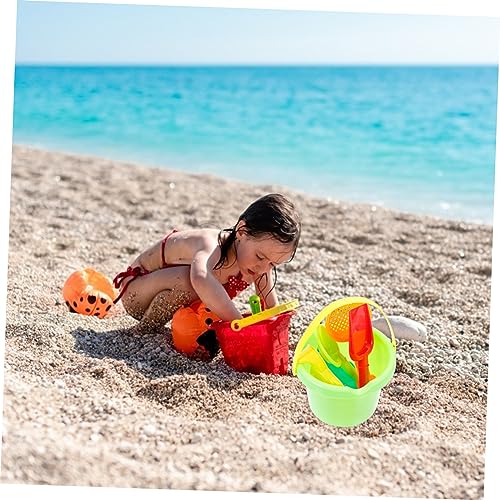 BRIGHTFUFU Kinderspielzeug Draußen Strandspielzeug Sandkasten Eimer Schaufel Sandförmchen aus Sicherem Kunststoff Bunte Farben Fördert Kreativität und Motorische Fähigkeiten Zufällige Farbe von BRIGHTFUFU