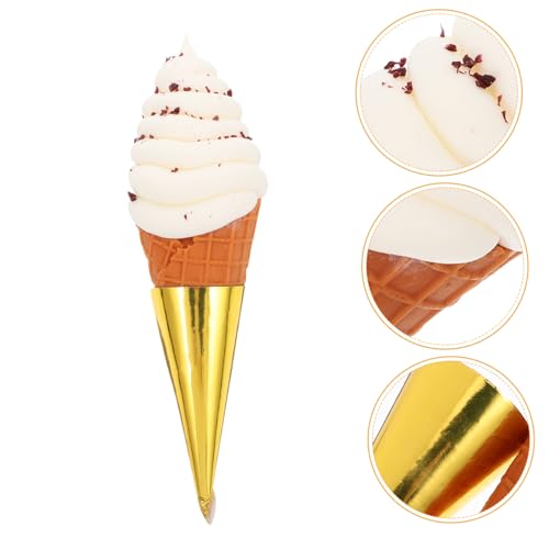 BRIGHTFUFU Künstliches Eiscreme Waffelmodell aus PVC Dekorationsartikel für Cafés und Fotografie Realistische Simulation für Schaufenster und Miniaturhäuser Stilvolles Zubehör für Einen von BRIGHTFUFU