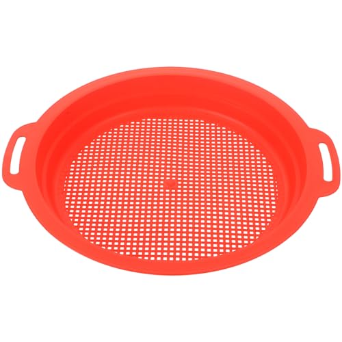 BRIGHTFUFU Kunststoffschirm Strand Sandkasten Muschel Schaufel Sand Siebpfanne Sandsieb Rot Plastik von BRIGHTFUFU