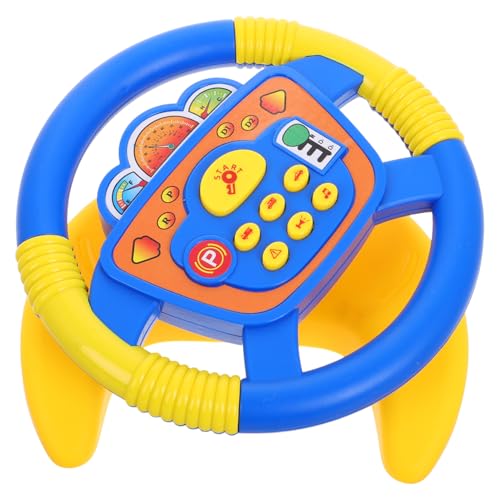 BRIGHTFUFU Lenkrad mit Drehung Musik Lichtaktiviertes Kindgerechtes Auto Simulationsspielzeug Kompatibel mit Kinderwagen und Sitz Vielseitig für Jungen und Mädchen von BRIGHTFUFU