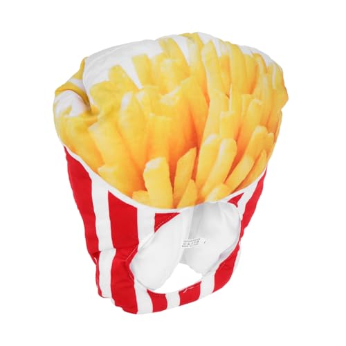 BRIGHTFUFU Plüsch Französisch Fries Kopfbedeckung Karneval Hut Festival Cosplay Zubehör Bequem Spaß Party Kopfschmuck von BRIGHTFUFU