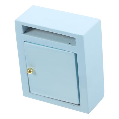 BRIGHTFUFU Mini-puppenhaus-briefkasten Winziges Figurendekor Briefkastenstatue Aus Holz Mini Briefkasten Mini-briefkasten- Briefkasten Zur Dekoration Sky-Blue Hölzern von BRIGHTFUFU