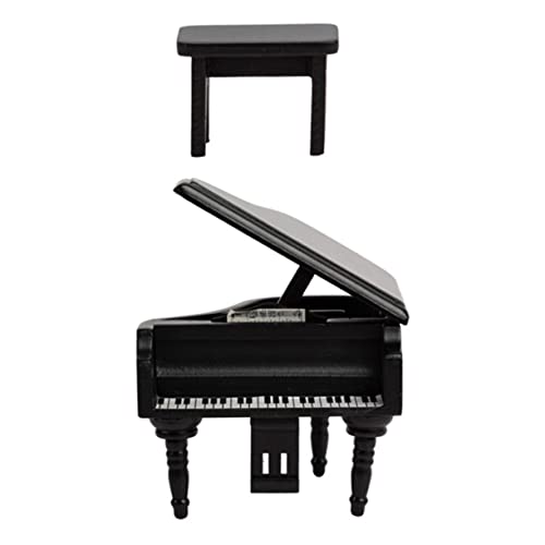 BRIGHTFUFU Miniatur Holz Klavier Modell Realistisches Puppenhaus Möbel Dekoratives Mini Piano für Hausdeko Detailreiches Miniaturinstrument Leicht und Tragbar Teiliges von BRIGHTFUFU