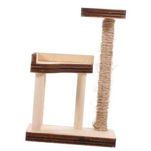 BRIGHTFUFU Miniatur Katzenbaum Möbel Für Puppenhaus Holzmodell Mit Realistischem Design Für Kleine Räume Dekoration Für Mini-häuser Perfektes Zubehör Für Katzenliebhaber von BRIGHTFUFU