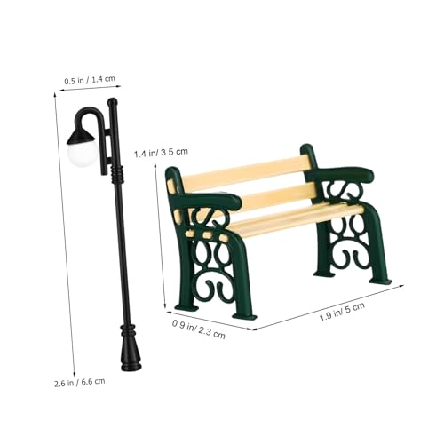 BRIGHTFUFU Miniatur Parkbank und Straßenlaterne aus Detailgetreu Handgefertigt Stabile Miniatur deko für Puppenhäuser Mini gärten und Terrarien Geschenk für Sammler BRIGHTFUFU Miniatur Parkbank und Straßenlaterne aus Detailgetreu Handgefertigt Stabile Miniatur deko für Puppenhäuser Mini gärten und Terrarien Geschenk für Sammler von BRIGHTFUFU