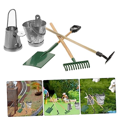 BRIGHTFUFU Miniatur Puppenhaus Gartengeräte Teilig Realistische Miniatur Gartenwerkzeuge für DIY Puppenhaus Landschaftsdekoration Vielseitige Mini Haus Deko für Garten und Innenbereich von BRIGHTFUFU
