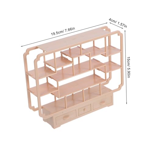 BRIGHTFUFU Miniatur Puppenhaus Regal Kunststoff Authentisches Detailliertes Mini Möbel Aufbewahrungsregal für Puppenhaus Zimmer Kreatives Helles Holzdesign von BRIGHTFUFU