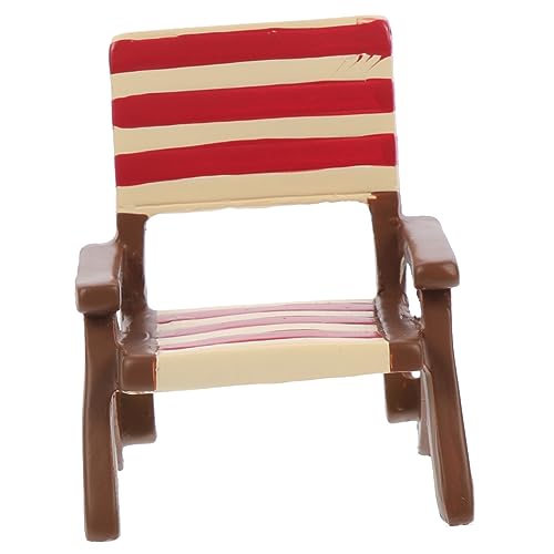 BRIGHTFUFU Miniatur Strandstuhl Deko Ornament Leichtes Resin Mini Beach Chair für Puppenhaus Garten Landschaft Fensterdeko Multifunktional als Handyhalter Geeignet von BRIGHTFUFU