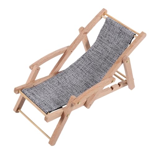 BRIGHTFUFU Miniatur Strandstuhl Modell für Puppenhaus Dekorativer Liegestuhl Simulierter Strandstuhl Zubehör für Häuser und Kreative Deko von BRIGHTFUFU
