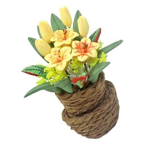 BRIGHTFUFU Miniatur-blattpflanze Im Topf, Puppenhaus, Bonsai, Mikro-Bonsai-Dekoration BRIGHTFUFU Miniatur-blattpflanze Im Topf, Puppenhaus, Bonsai, Mikro-Bonsai-Dekoration von BRIGHTFUFU