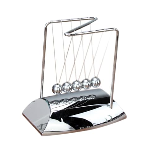 BRIGHTFUFU Newton Billard für hühner Schreibtischornament vibroei Desktop-Ornament Wiege-Balance-Ball Newton-Balance-Ball Rostfreier Stahl Silver von BRIGHTFUFU