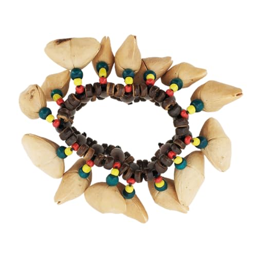BRIGHTFUFU Nuss Schalen Armband für Afrikanische Trommelglocke als Musikinstrument Handgefertigt Langlebig und Tragbar für Kreative Tänze und Aktivitäten von BRIGHTFUFU
