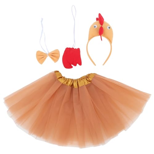 BRIGHTFUFU Ostern Halloween Huhn Kostüm Set 3d Stirnband Tutu Cosplay Outfit Zubehör BRIGHTFUFU Ostern Halloween Huhn Kostüm Set 3d Stirnband Tutu Cosplay Outfit Zubehör von BRIGHTFUFU
