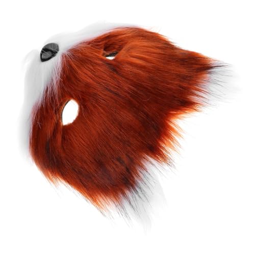 BRIGHTFUFU Flauschige Fuchs Maske Für Cosplay Und Halloween Halbe Tiermaske Weich Atmungsaktiv Für Kostümpartys Verschiedenen Tierdesigns Wie Katze Und Fuchs Für Erwachsene von BRIGHTFUFU