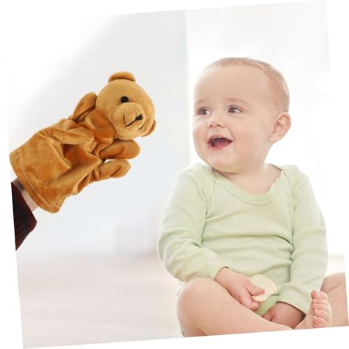 BRIGHTFUFU Plüsch Bären Handpuppe Fingerpuppe Interaktive Tier Handspielpuppe Kreatives Erzählspielzeug für Sprachförderung und Fantasieentwicklung von BRIGHTFUFU