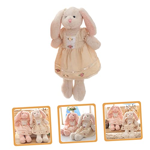 BRIGHTFUFU Plüschhase Kuscheltier Weiches Stofftier Niedliches Kaninchen Beige Flauschiges Kuscheltier für Junge Mädchen Schlafbegleiter und Dekoration von BRIGHTFUFU