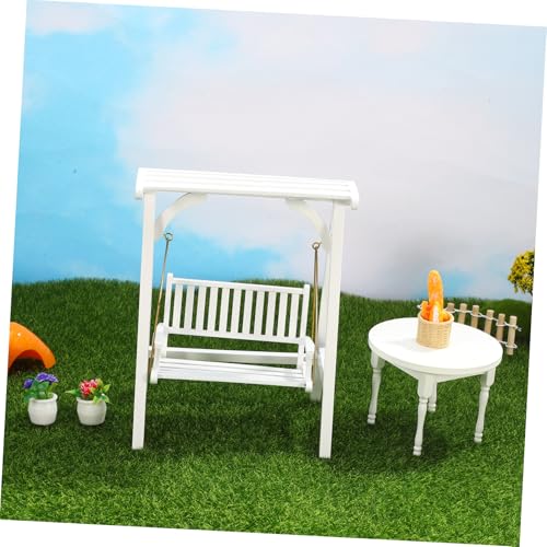 BRIGHTFUFU Puppenhaus Gartenmöbel Dekoratives DIY für Lebensechte Miniatur Haus Schaukel Figurine Vielseitige Mikro Landschaftsdekoration von BRIGHTFUFU