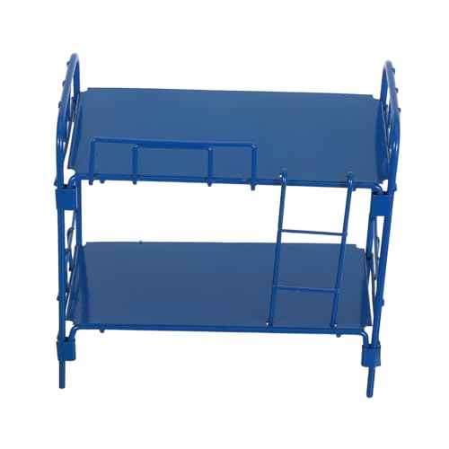 BRIGHTFUFU Puppenhaus-Miniatur-etagenbett: Doppelschichtbett Mit Leiter-schlafzimmermöbeln Für Mädchenpuppen Und Babypuppen, Rollenspiel, Blau von BRIGHTFUFU