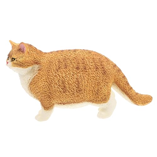 BRIGHTFUFU Realistische Katzenfigur Katzenerkennungsmodell Simulationskatzenschmuck Katzenverzierung Spielzeugkatze Simulationskatzenfigur Kinderspielzeug Katzenfigurenmodell Plastik Orange von BRIGHTFUFU