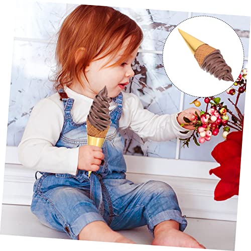 BRIGHTFUFU Realistisches Eiscreme Modell aus Hochwertigem PVC Bruchsicherer Eistüten Dekorationsartikel Detailgetreuer Simulationseistüte als Fotografie Requisite und Langlebiges von BRIGHTFUFU