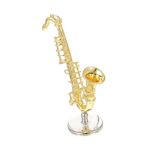 BRIGHTFUFU Saxophon Modell für Puppenhausdekoration Sammlerstück für Kreative Räume Langlebig und Detailreich Verarbeitet für Musikliebhaber von BRIGHTFUFU