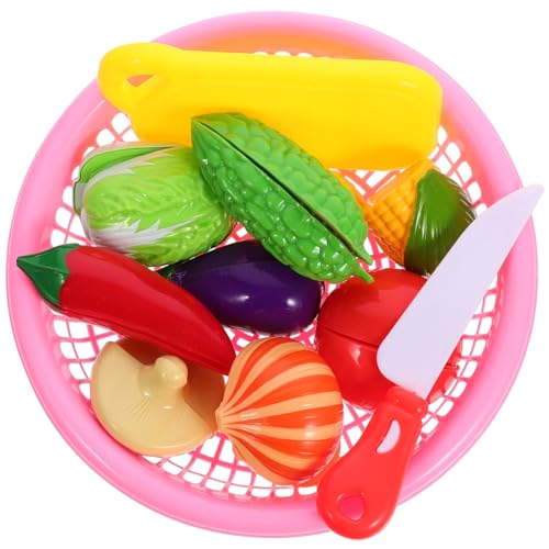 BRIGHTFUFU Schneideset Gemüse Teilig Kunststoff Küchen Rollenspiel Mädchen Jungen Pädagogisch Glatt Oberfläche Sicher für Zarte Haut Geburtstag Lernspielzeug Zufällige Farbe Zufällige Farbe von BRIGHTFUFU