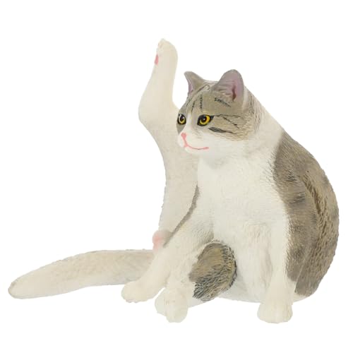 BRIGHTFUFU Simulation Katzen Ornamente Kleine Katzenskulptur Katzenfigur Gefälscht Kuchendeckel Katze Plüsch Katze Katzenstreu Interaktiv Katzenspielzeug Ting Produkt Plastik von BRIGHTFUFU