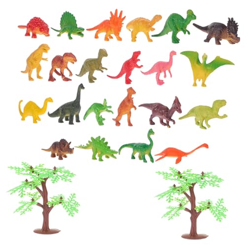 BRIGHTFUFU 22 Teiliges Mini Dinosaurier Spielset Realistische Dinosaurier Figuren Und Baum Modell Für Ideales Zur Von Kreativität Und Fantasie von BRIGHTFUFU
