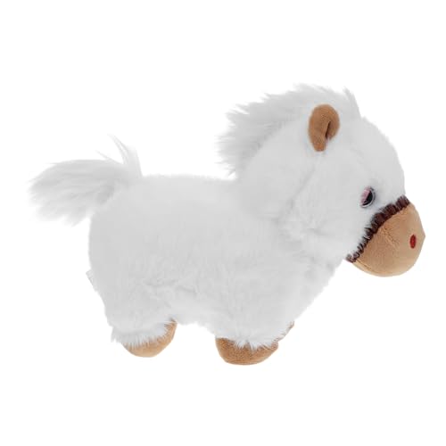 BRIGHTFUFU Simuliertes - Pferdestellen Pferdespielzeugdekoration Plüschtier Pferd Stickig Plüschtier Pferd 2026 Stofftiere Pferdesjahr Gedenkpuppe Weiß Pp Baumwolle von BRIGHTFUFU