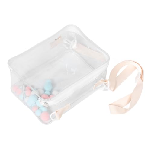 BRIGHTFUFU Transparente PVC Aufbewahrungstasche für Kleine Puppen und Stofftiere Großer Stauraum Strapazierfähige Leicht zu Reinigende Tragetasche mit Verstellbarem Schultergurt Staubdicht von BRIGHTFUFU
