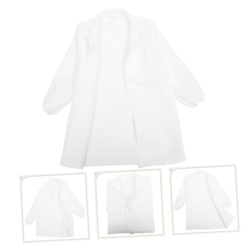 BRIGHTFUFU Unisex Laborkittel Wissenschaftler Kostüm für Bequeme Weiße Arztkleidung für Halloween Geburtstagsfeiern und Themenpartys von BRIGHTFUFU