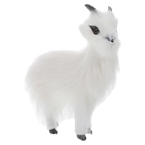 BRIGHTFUFU Ziegenplüschmodell Schaf Plüsch Plüschtierfigur Schafe Plüschtiere Ziegen-plüschtier Ziegenfigur Lamm Stofftier Plüsch Lamm Ziegenmodelldekoration Kunstpelz Weiß von BRIGHTFUFU