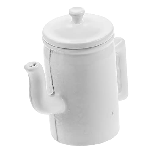 BRIGHTFUFU puppenhaus wasserkocher Teekanne Rollenspielspielzeug Mini-Küchenmodelle Mini-Kaffeekanne-Requisite für Puppenhaus Mini-Kaffeekanne aus Metall mit Deckel Möbel von BRIGHTFUFU