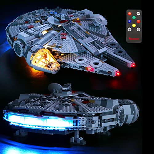 BRIKSMAX LED Beleuchtungsset mit Multifunktions-Soundfernbedienung für Lego Star Wars Millennium Falcon, kompatibel mit Lego 75257 - Ohne Lego Set（Fernbedienung Version von BRIKSMAX