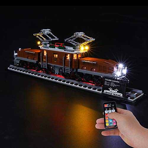 BRIKSMAX Led Beleuchtungsset für Crocodile Locomotive,Kompatibel Mit Lego 10277 Bausteinen Modell - Ohne Lego Set (Fernbedienungsversion) von BRIKSMAX
