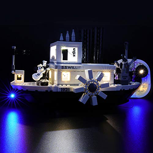BRIKSMAX Led Beleuchtungsset für Disney Mickey's Steamboat Willie, Kompatibel Mit Lego 21317 Bausteinen Modell - Ohne Lego Set von BRIKSMAX