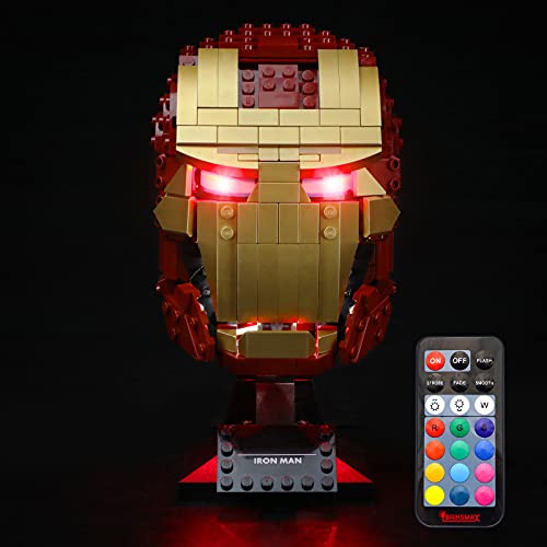 BRIKSMAX Led Beleuchtungsset für Lego Marvel Iron Mans Helm - Compatible with Lego 76165 Bausteinen Modell - Ohne Lego Set（Fernbedienungsversion） von BRIKSMAX