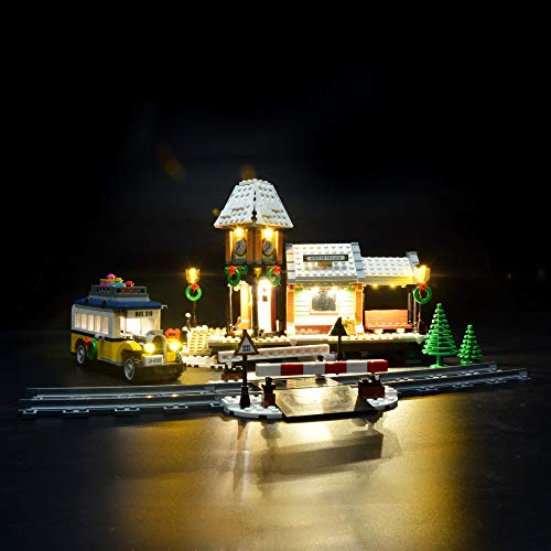 BRIKSMAX Led Beleuchtungsset für Winterlicher Bahnhof, Kompatibel Mit Lego 10259 Bausteinen Modell - Ohne Lego Set von BRIKSMAX