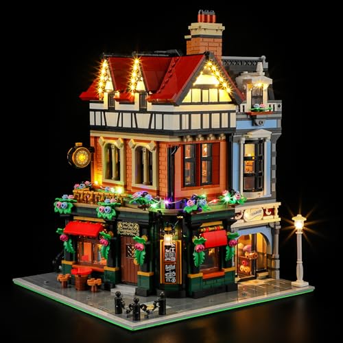 BRIKSMAX Licht für LEGO Eckhaus im Tudorstil（Weihnachtsversion） 10350 - Compatible with Icons Bausteinen Modell - Ohne Lego Set von BRIKSMAX