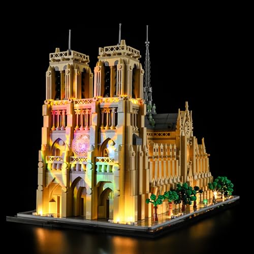 BRIKSMAX Licht für Lego Notre-Dame de Paris 21061（mit Projektionslicht） 21061 - Compatible with Architecture Bausteinen Modell - Ohne Lego Set von BRIKSMAX
